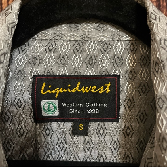 Liquid West Pearl Snap Long Slv Pearl Button Western Shirt Mens Small - Shiny - Picture 9 of 10